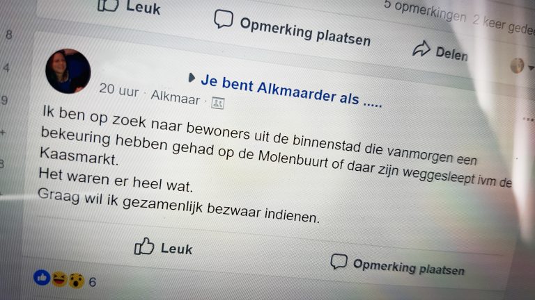 Flinke Facebookdiscussie na wegslepen auto’s Molenbuurt Alkmaar