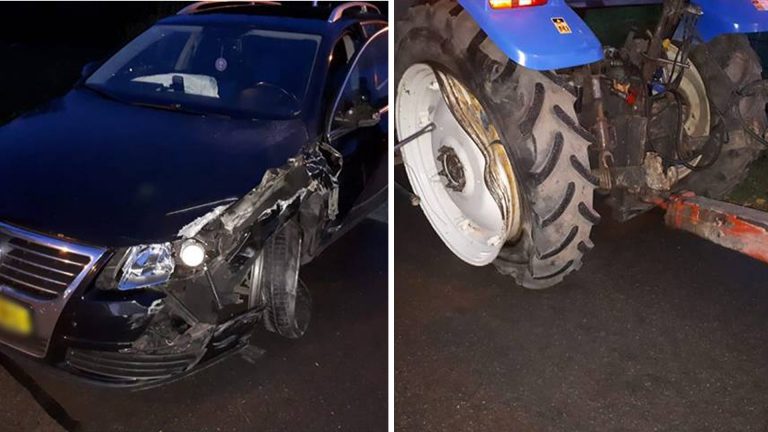 Tractor en personenauto botsen op Rustenburgerweg in Heerhugowaard