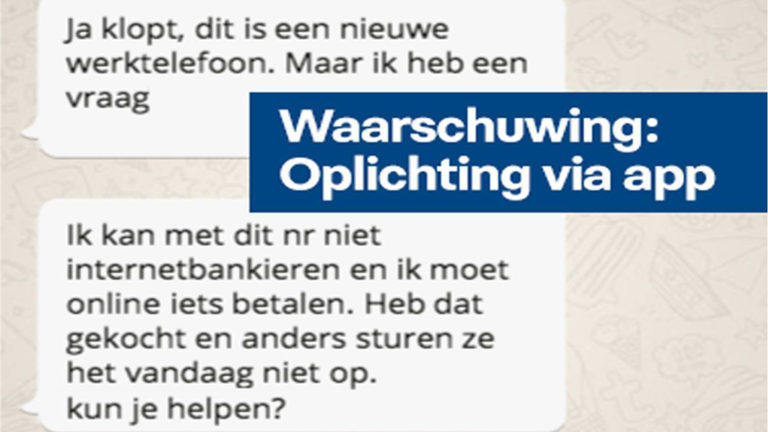 Politie Heerhugowaard: nog steeds stijging aantal aangiften van fraude via Whatsapp