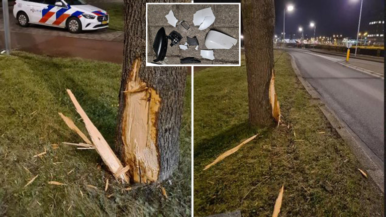 Politie Alkmaar zoekt Mazda-rijder die tegen boom langs Noorderkade reed