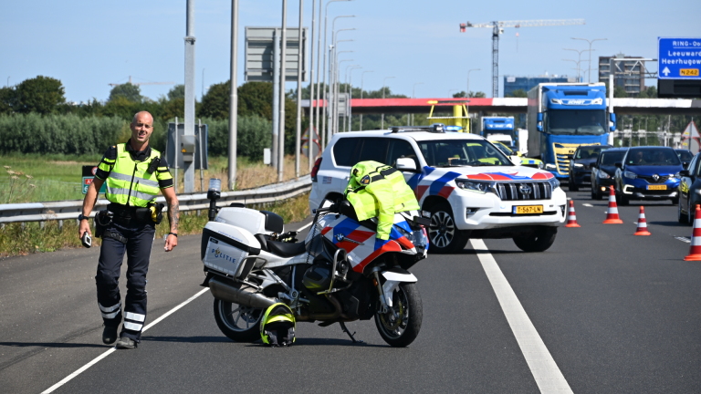 Valpartij op A9, motorbestuurder naar ziekenhuis