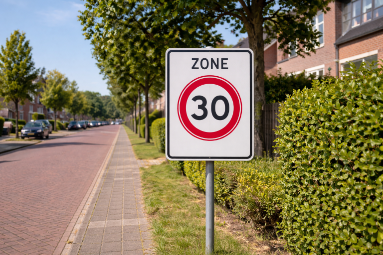 Verkeersbord met snelheidslimiet 